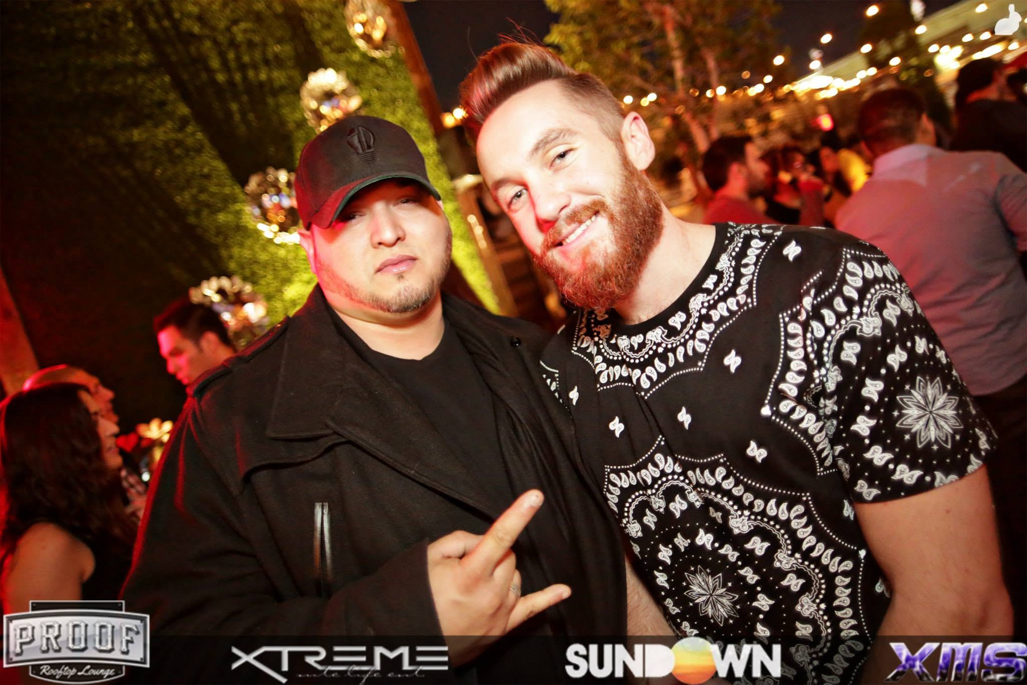 Cixx and a friend inside Warehouse Live Midtown during a nightlife event