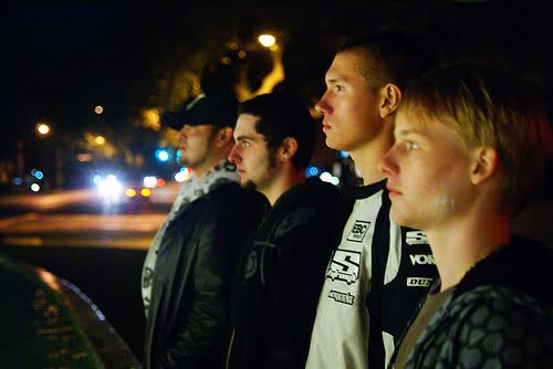Paradigm Grey lineup portrait at night