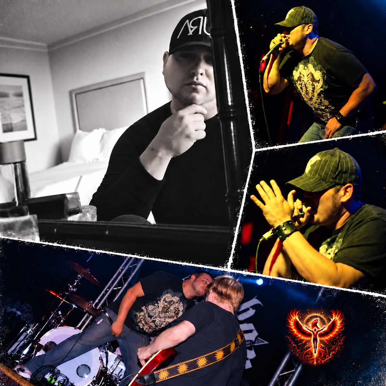 Cixx The Phoenix portrait and live performance photo collage